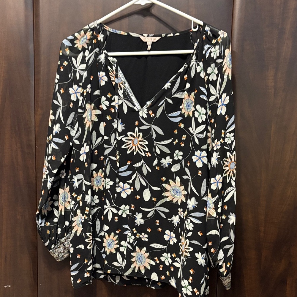 Floral Black Women's Top